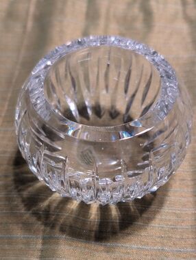 Illusions 24% Full Lead Crystal. Clear Cut Crystal Votive Candle Holder